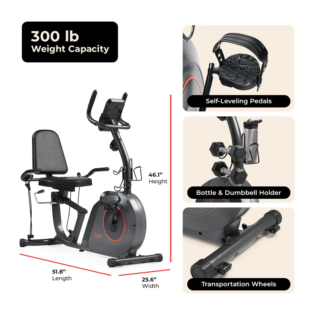 16-Level Smart Magnetic Resistance Recumbent Bike - Image 9