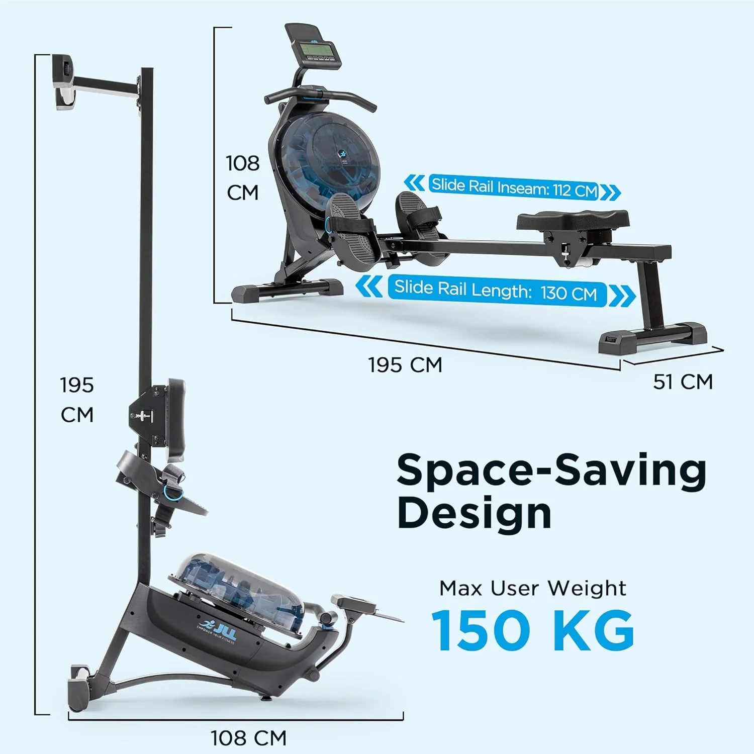 Premium Magnetic Water Rowing Machine - Image 9
