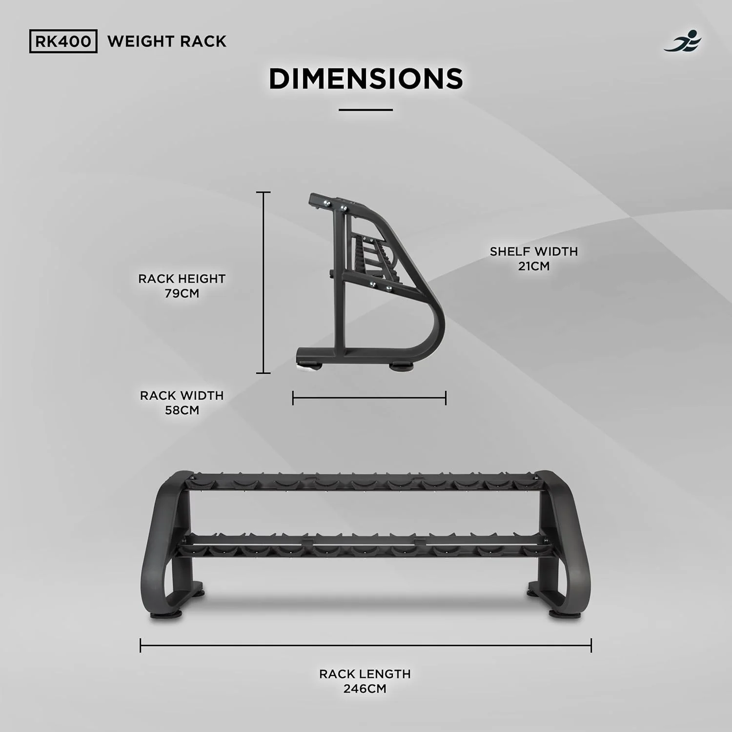 RK400-2 Tier Dumbbell Rack, Weight Stand - Image 6