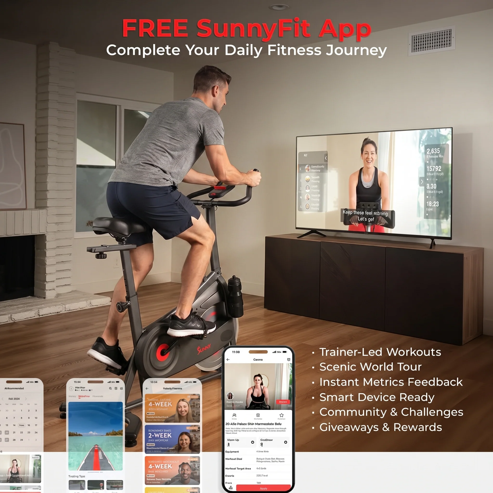 Active 100 Smart Magnetic Cycling Exercise Bike - Image 4