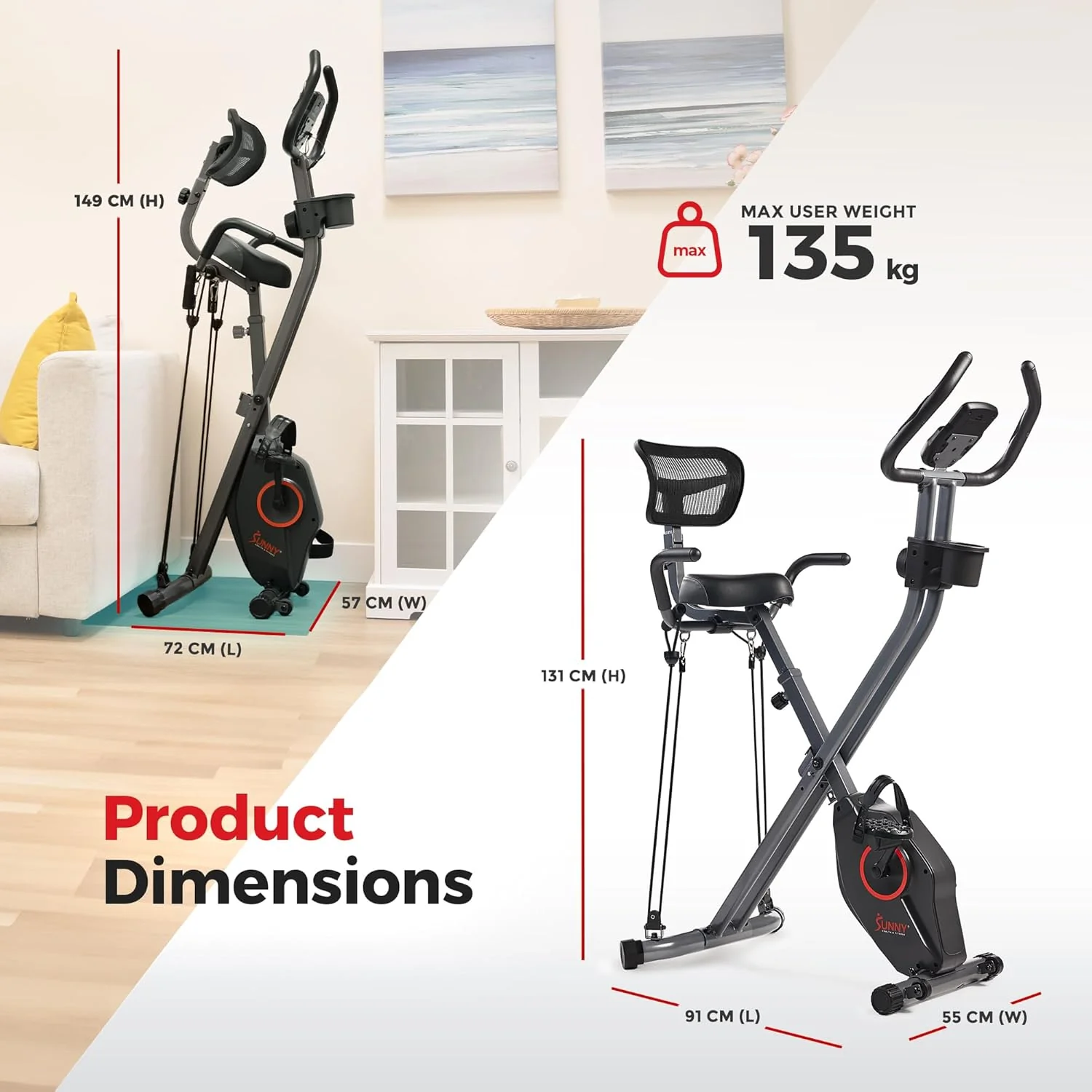 Foldable Magnetic Stationary Exercise X-Bike Pro - Image 3
