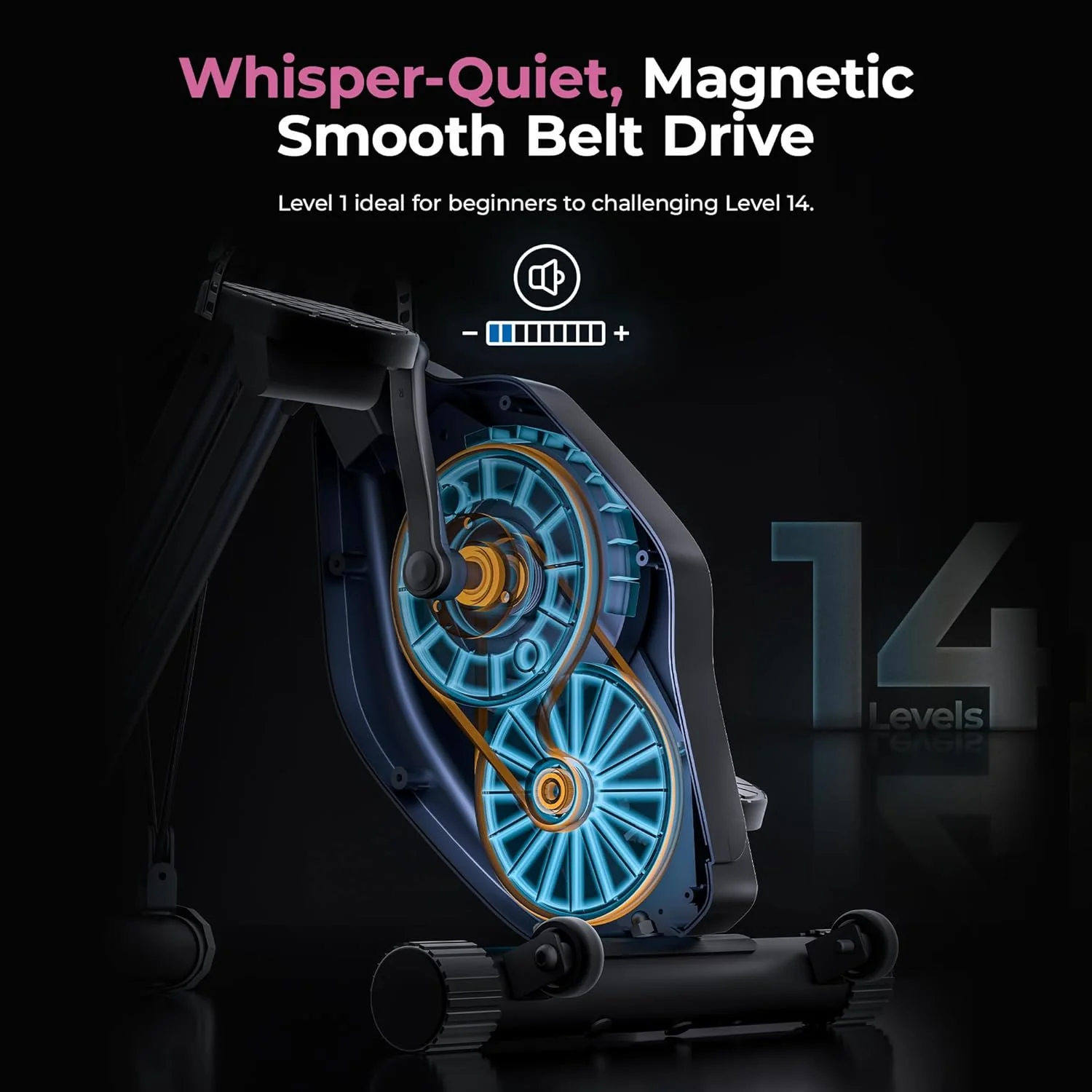 Pink Foldable Magnetic Exercise X-Bike - Image 5