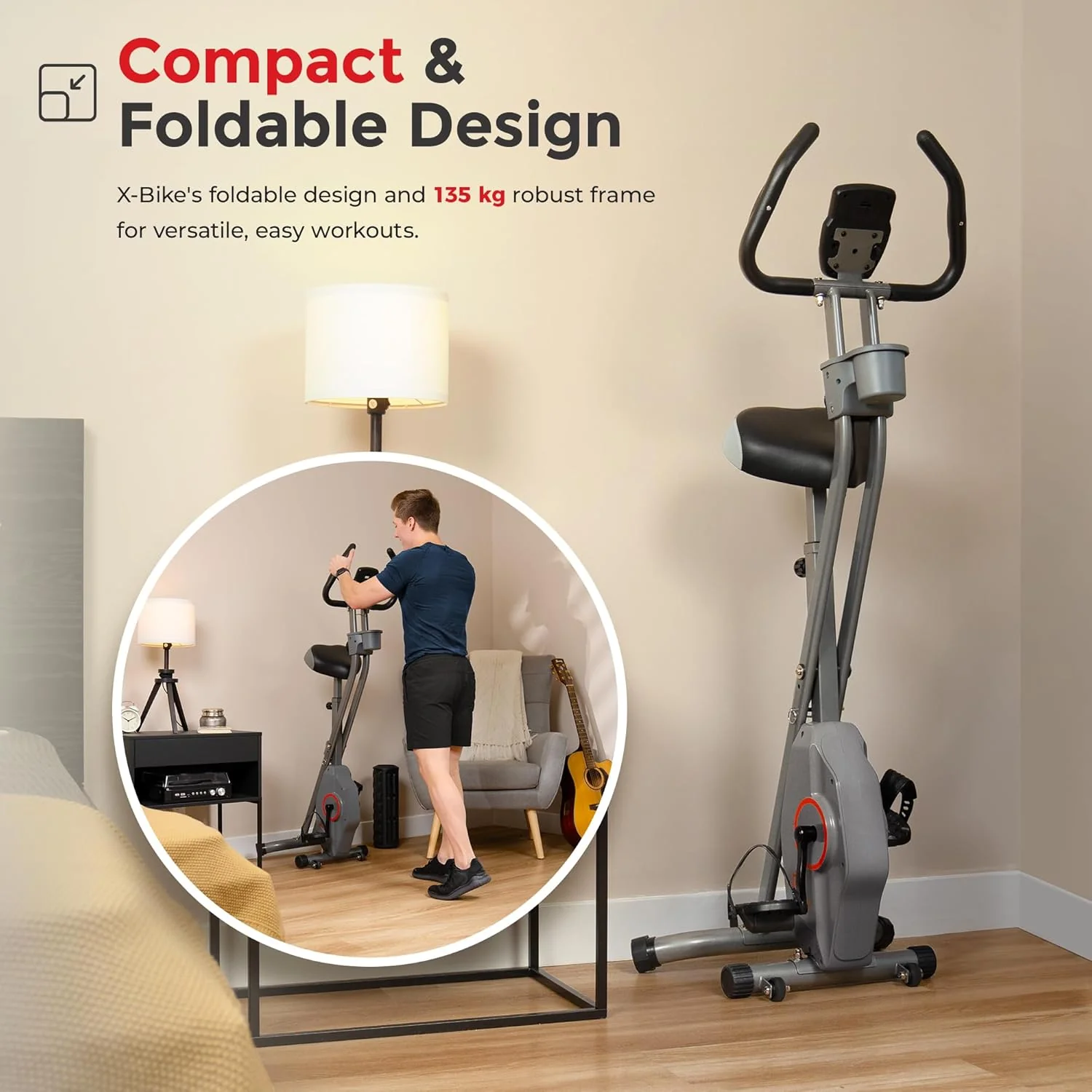 Foldable Magnetic Exercise X-Bike - Image 3